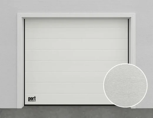 M-Line garageport Woodgrain färg ren vit RAL 9010